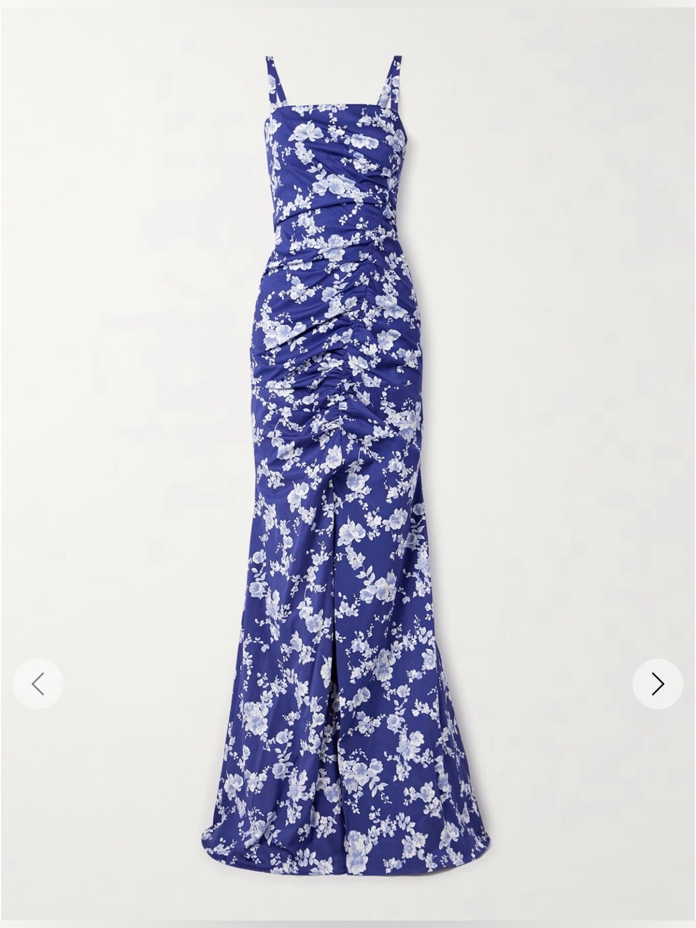 NWT Authentic Carolina Herrera Floral Print Ruched Faille Gown Size 12 - Picture 4 of 12